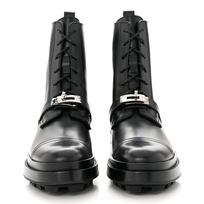 Hermes Glossed Calfskin Funk Ankle Boots 37.5 Black 2 of 9