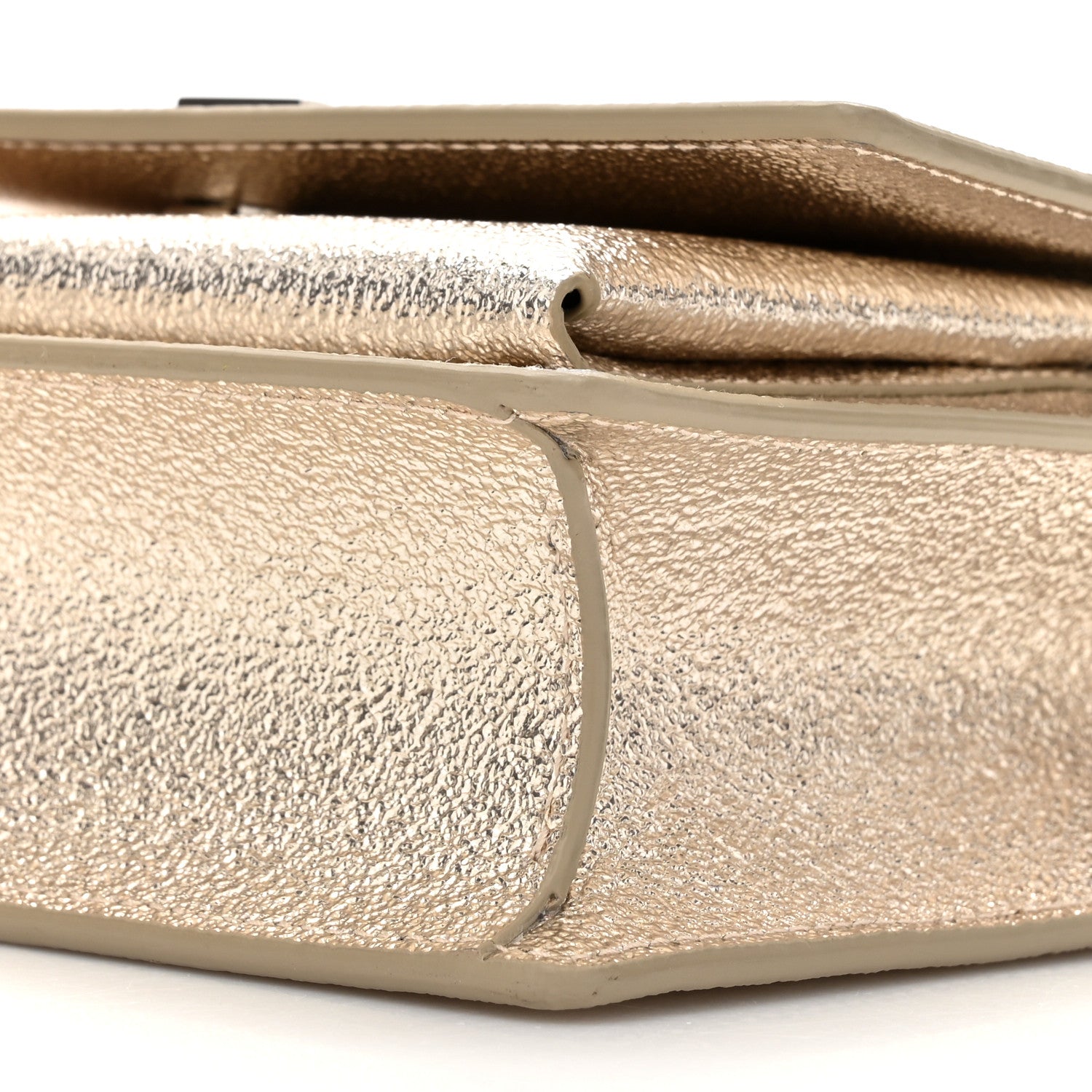 Saint Laurent Metallic Crackled Calfskin Monogram Sunset Chain Wallet Gold 9 of 11