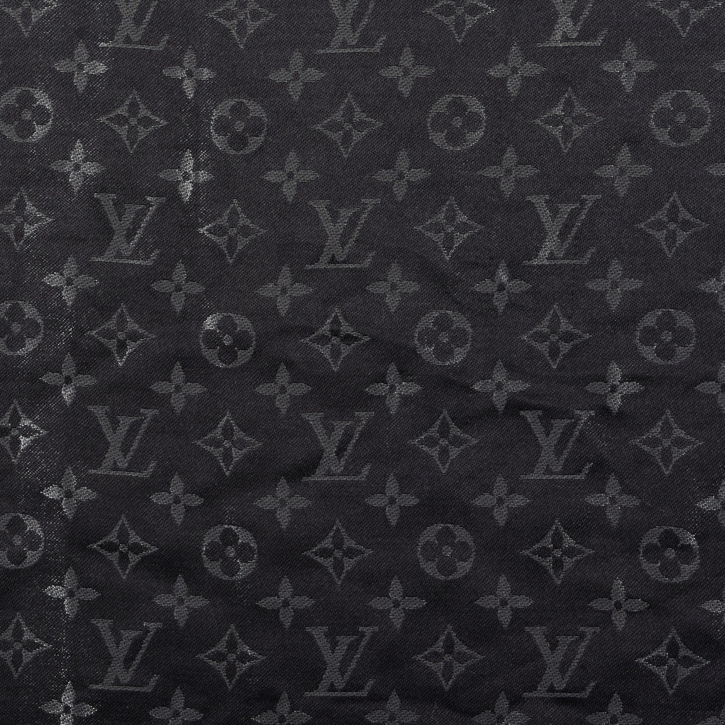 Silk Lurex Wool Monogram Shine Shawl Black