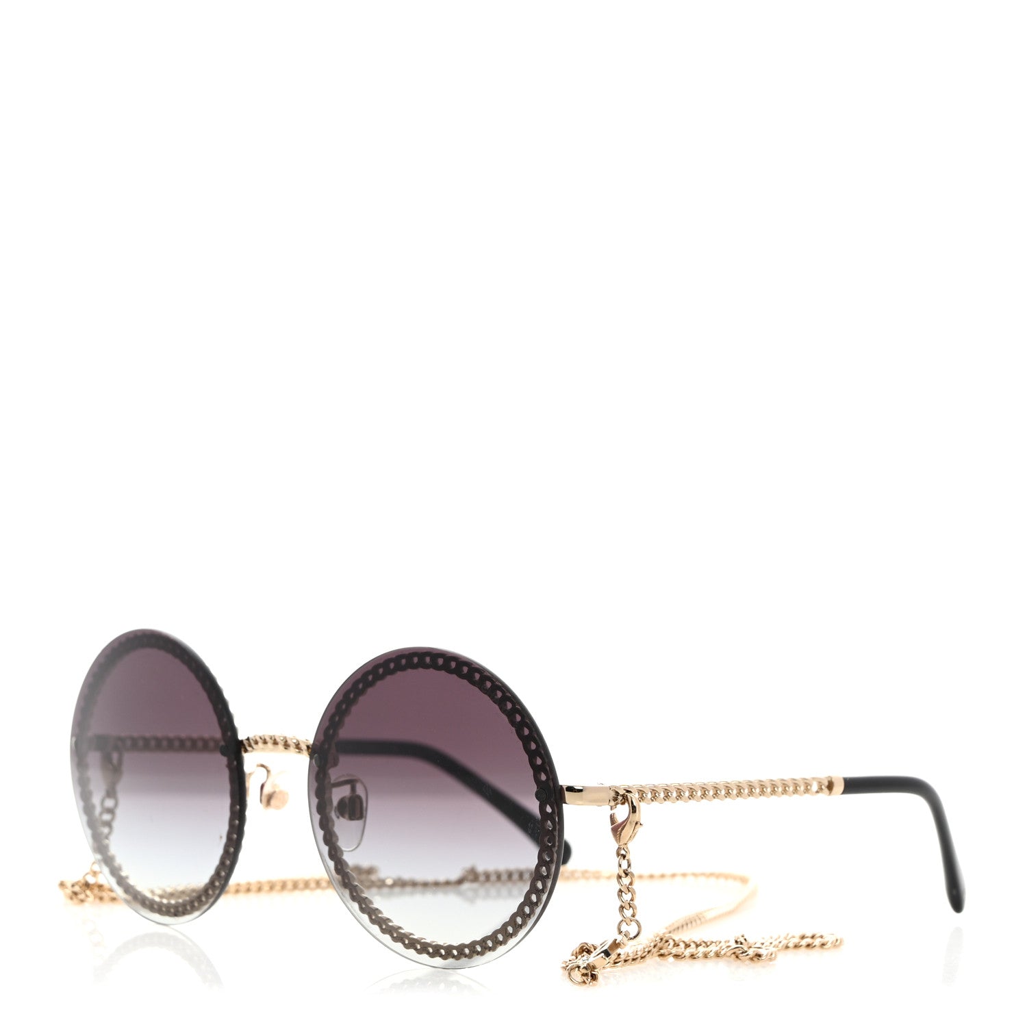 Chanel Round Chain Sunglasses 4245 Gold 1 of 8