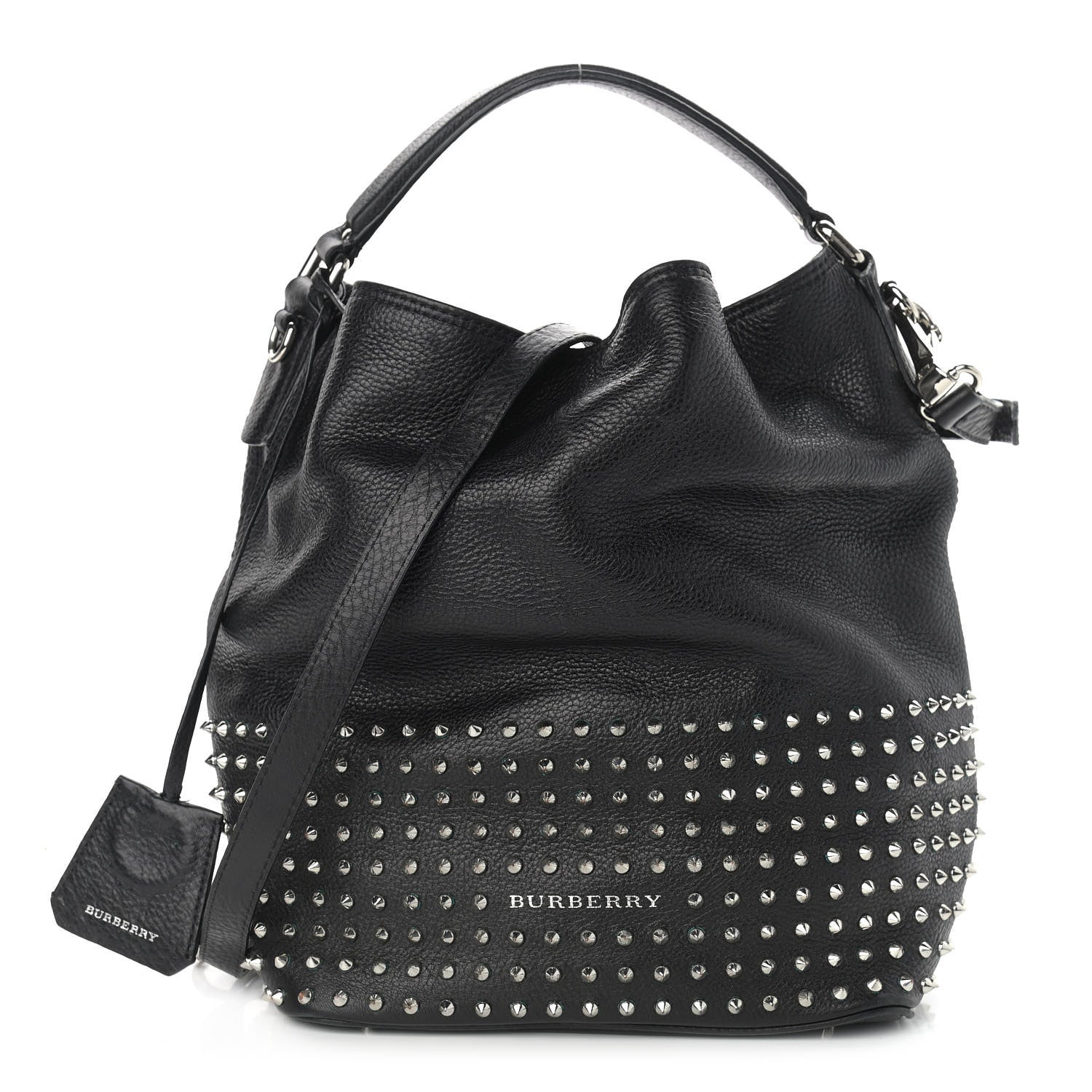 Burberry Calfskin Studded Medium Susanna Hobo Black 1 of 17