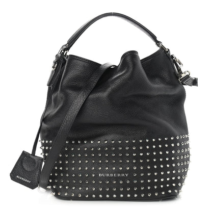 Burberry Calfskin Studded Medium Susanna Hobo Black 1 of 17