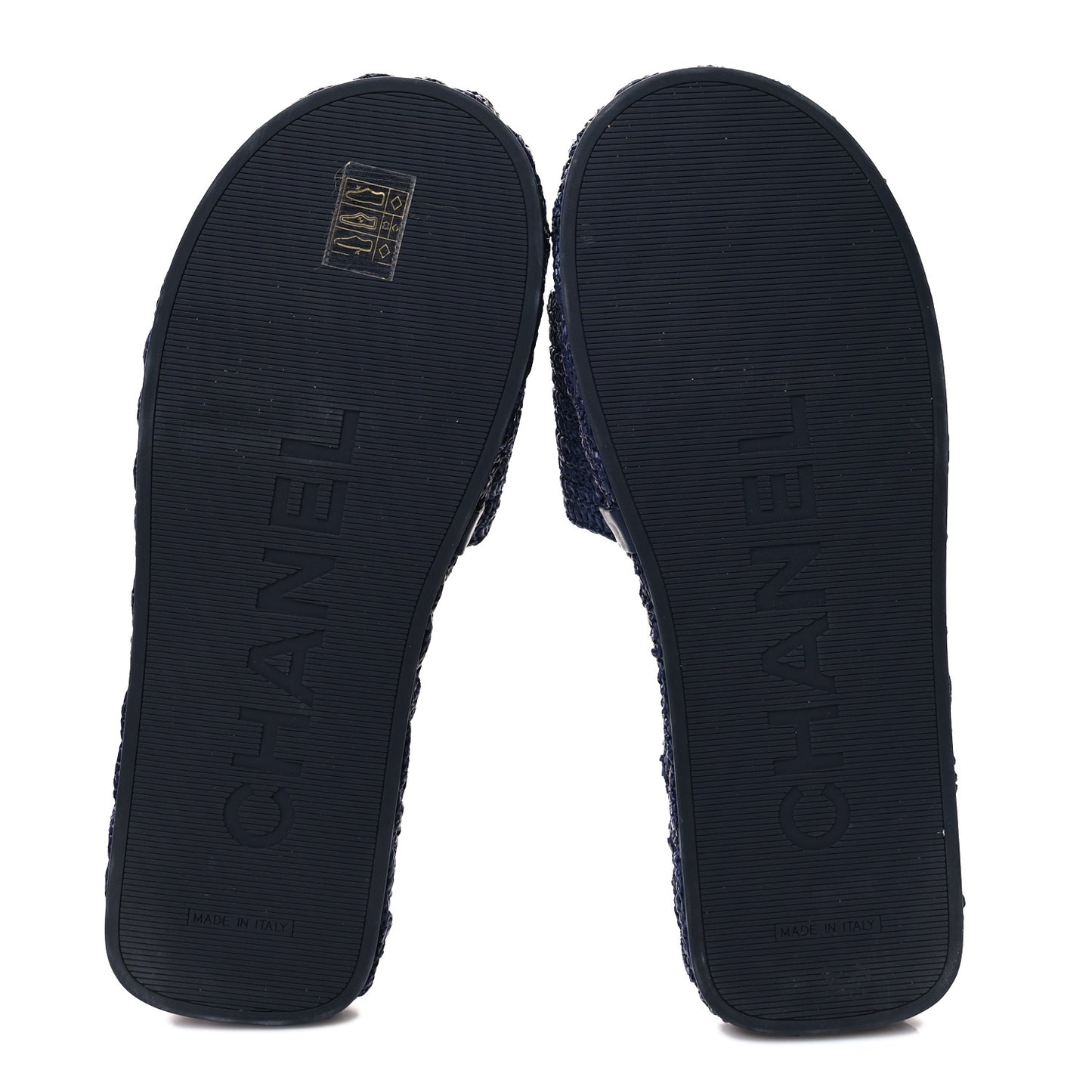 Cord CC Espadrille Slip On Sandals 41 Navy Blue