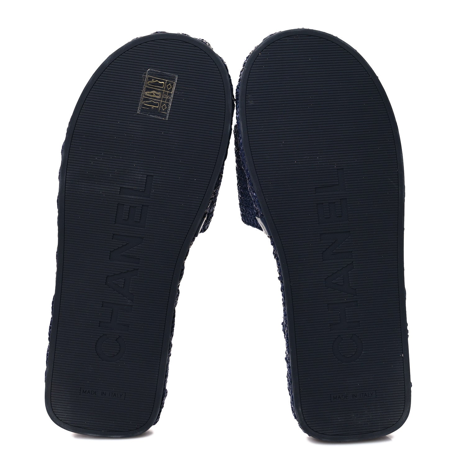 Chanel Cord CC Espadrille Slip On Sandals 41 Navy Blue 5 of 8