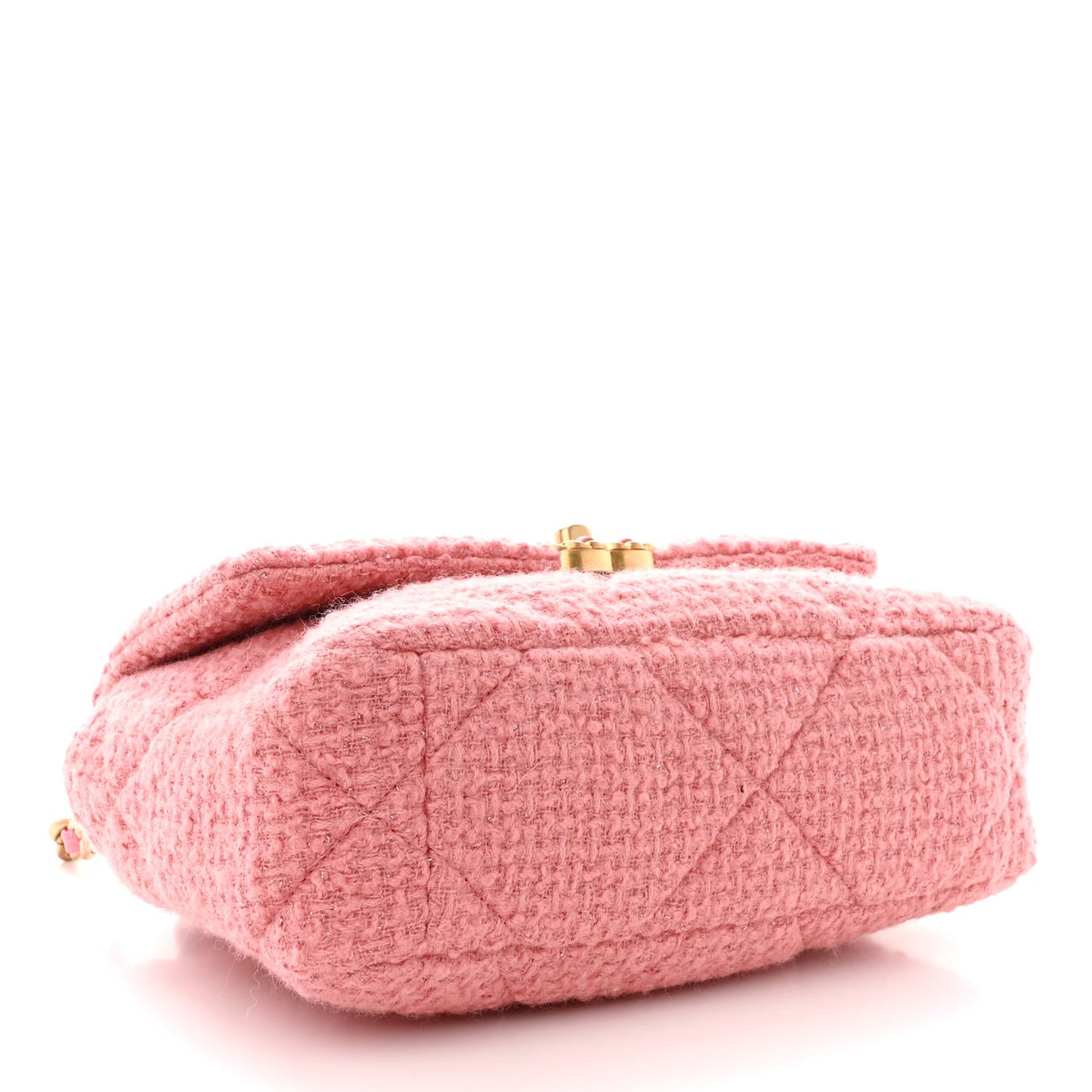 Metallic Tweed Quilted Medium Chanel 19 Flap Pink
