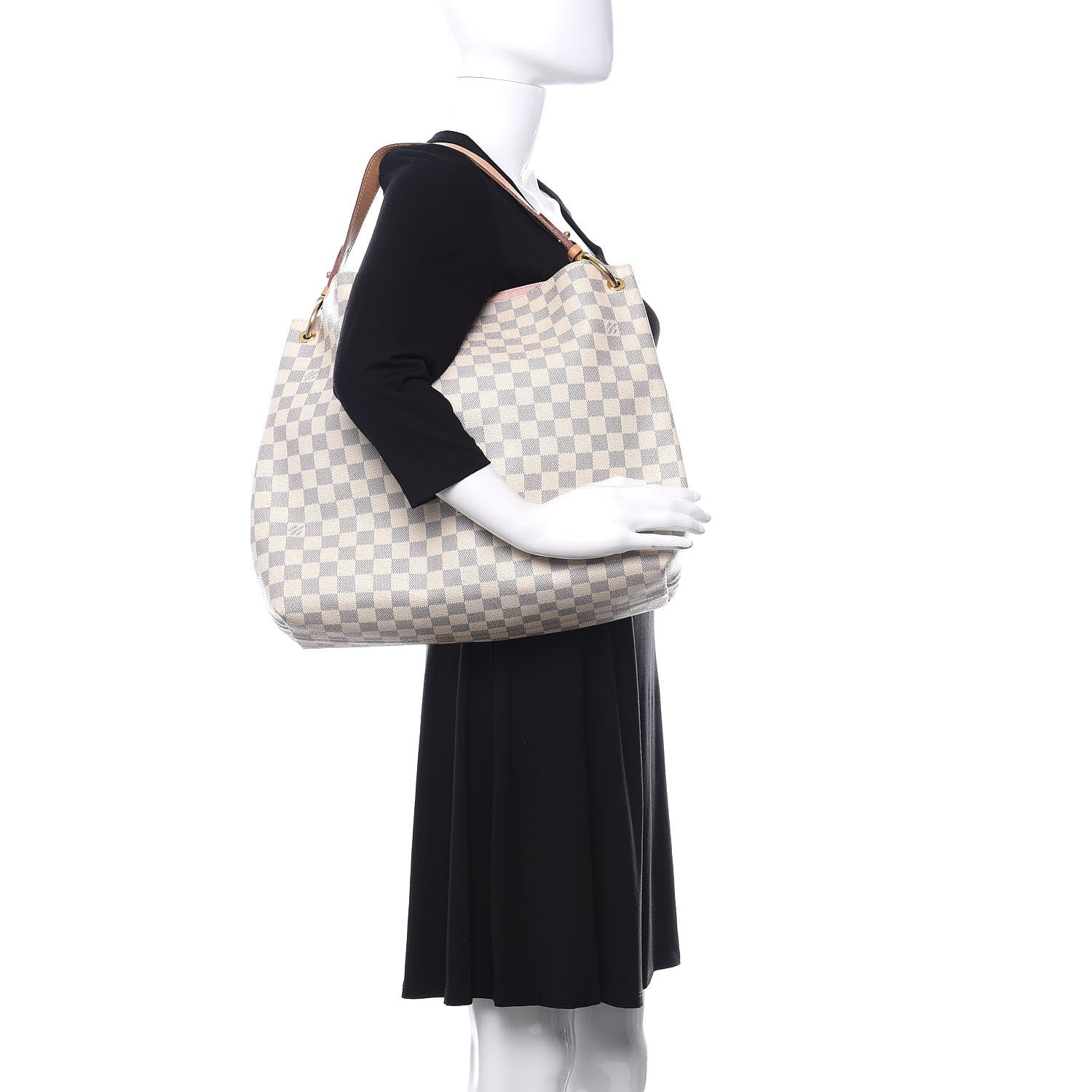 Louis Vuitton Damier Azur Graceful MM Rose Ballerine 2 of 12