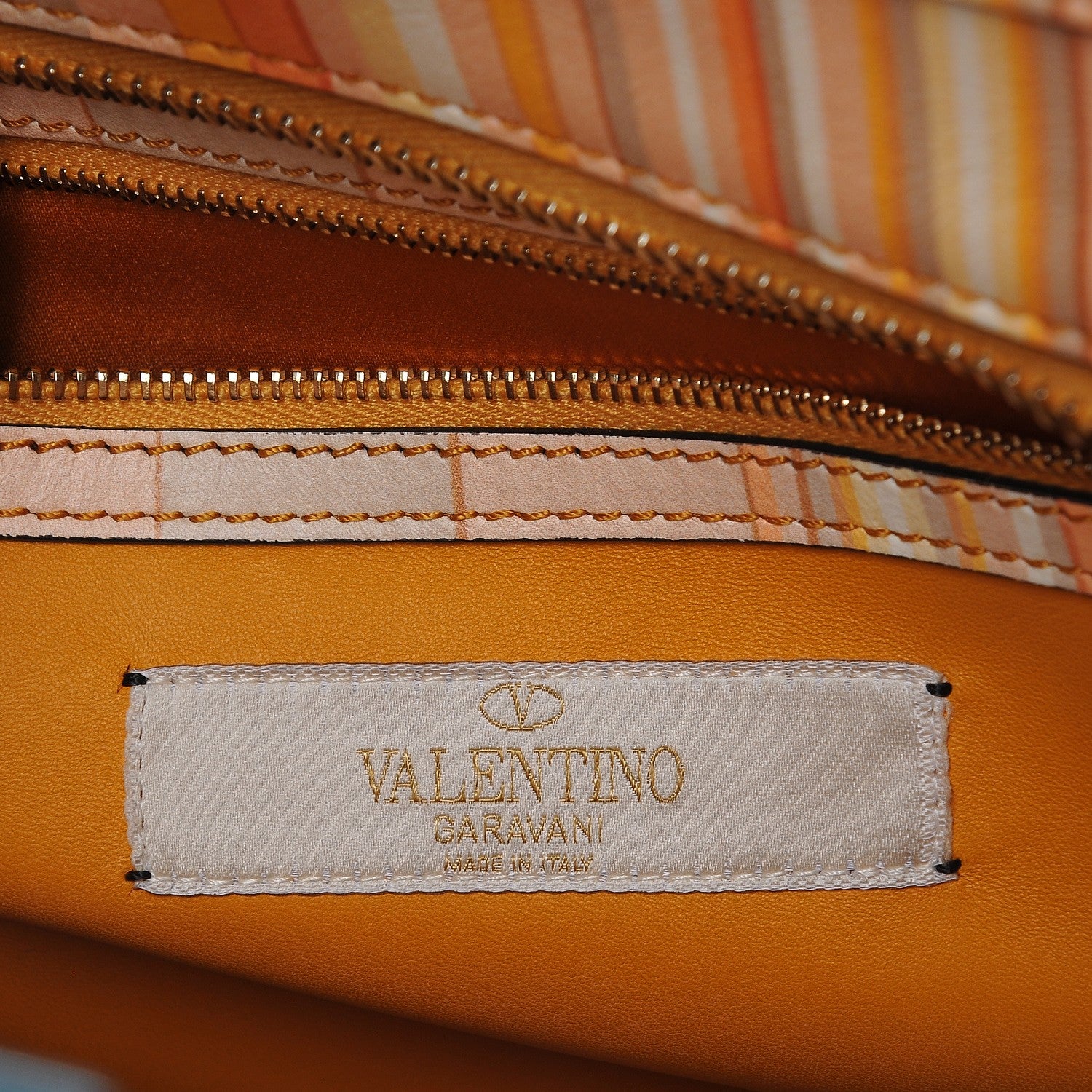 Valentino Garavani Vitello Native Couture 1975 Rockstud Double Handle Tote Mandarin Sorbet 7 of 9