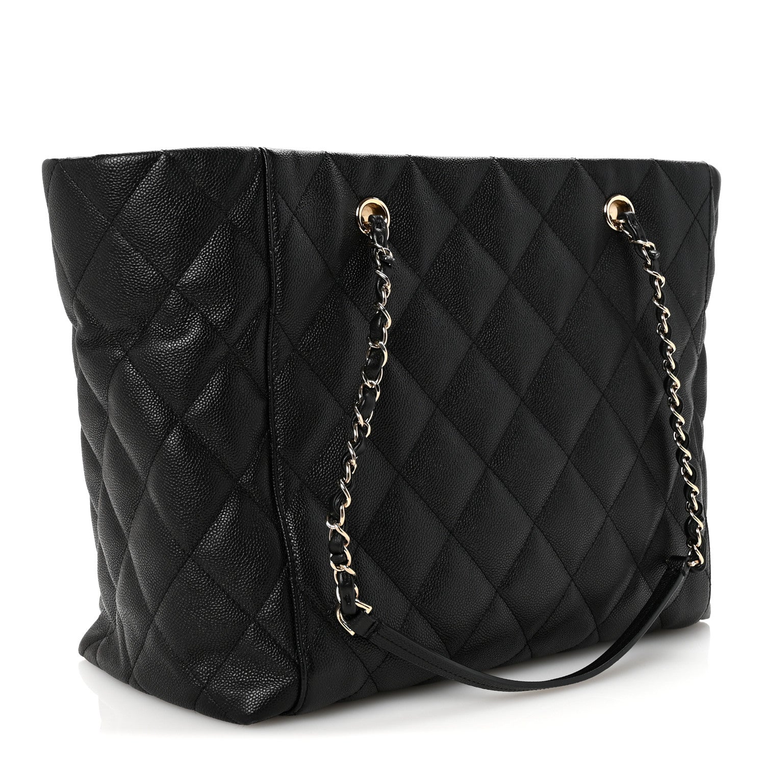 Chanel Caviar Quilted Large CC Shopping Tote Black 4 of 12