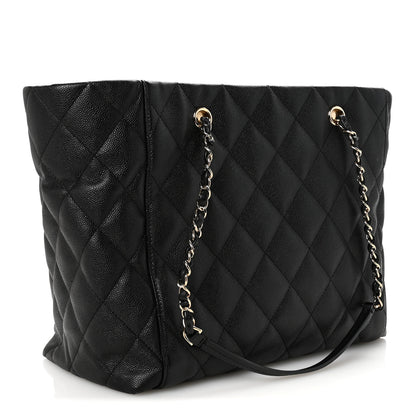 Chanel Caviar Quilted Large CC Shopping Tote Black 4 of 12