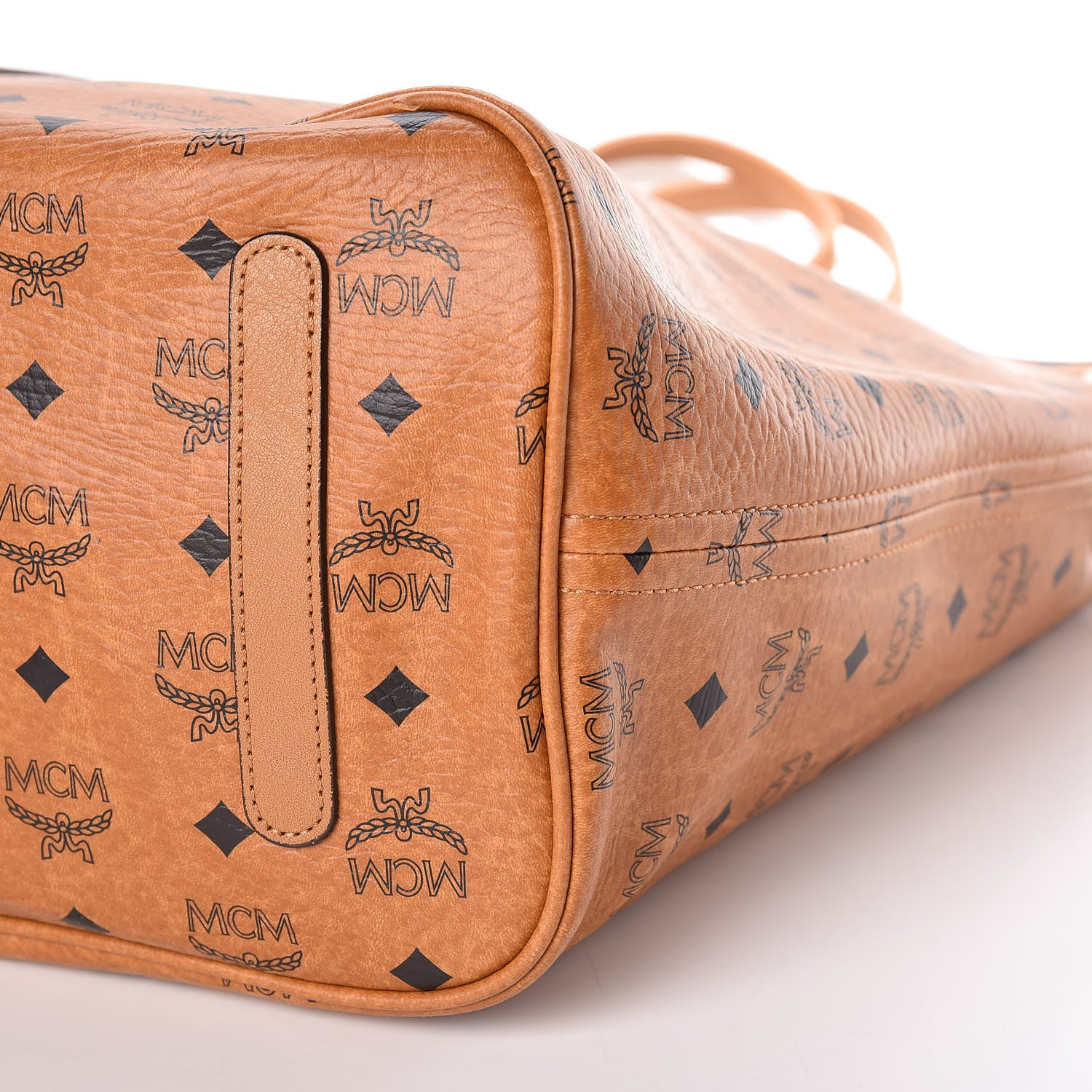 MCM Visetos Large Liz Reversible Shopper Tote Cognac 14 of 20