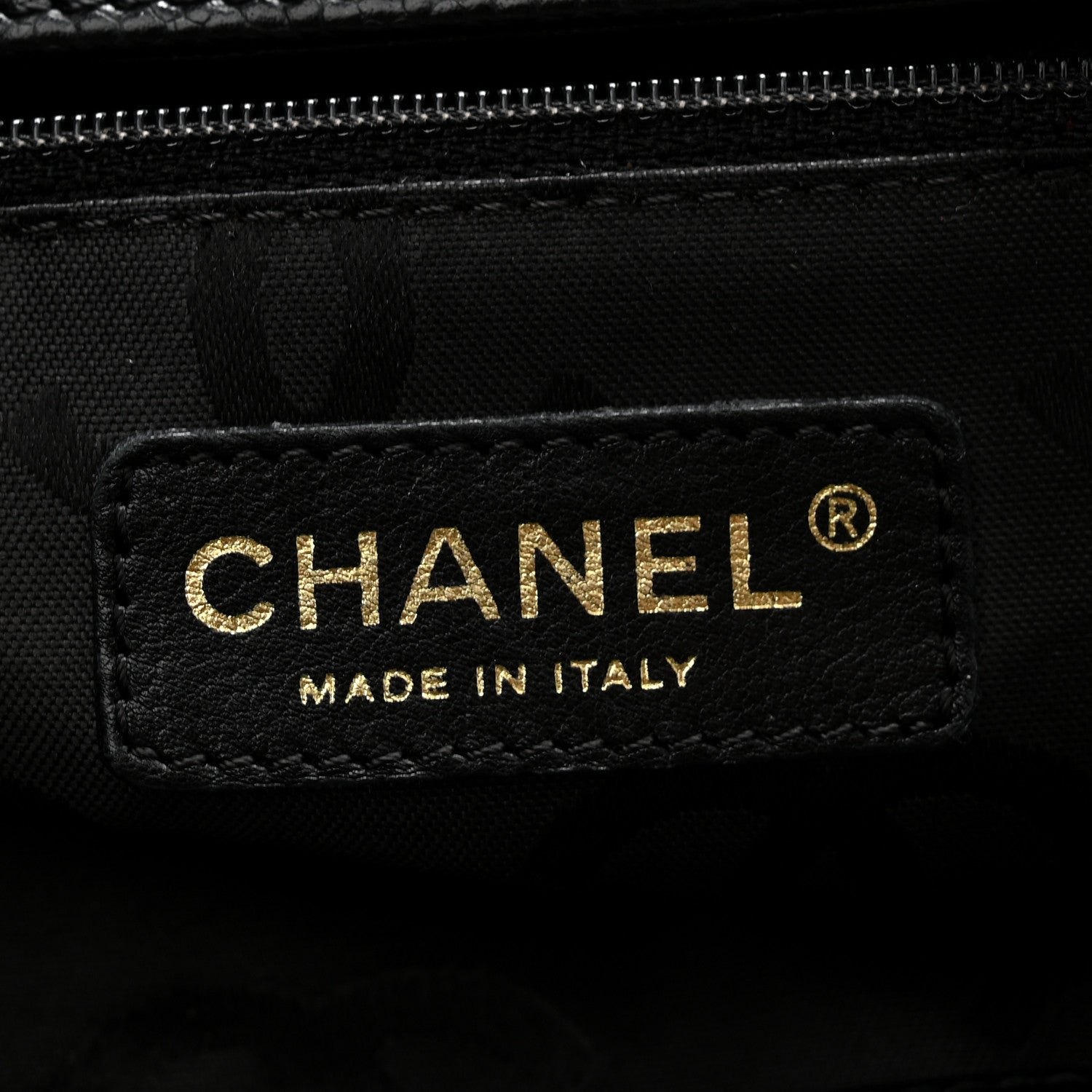 Chanel Caviar CC Stitched Medium Tote Black Black 6 of 10