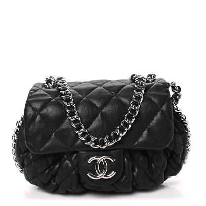 Chanel Washed Lambskin Quilted Mini Chain Around Messenger Black 1 of 10