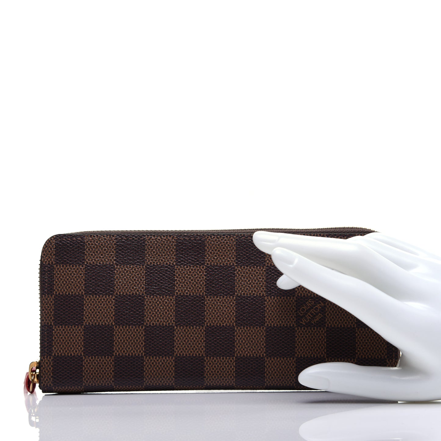 Damier Ebene Clemence Wallet Cherry