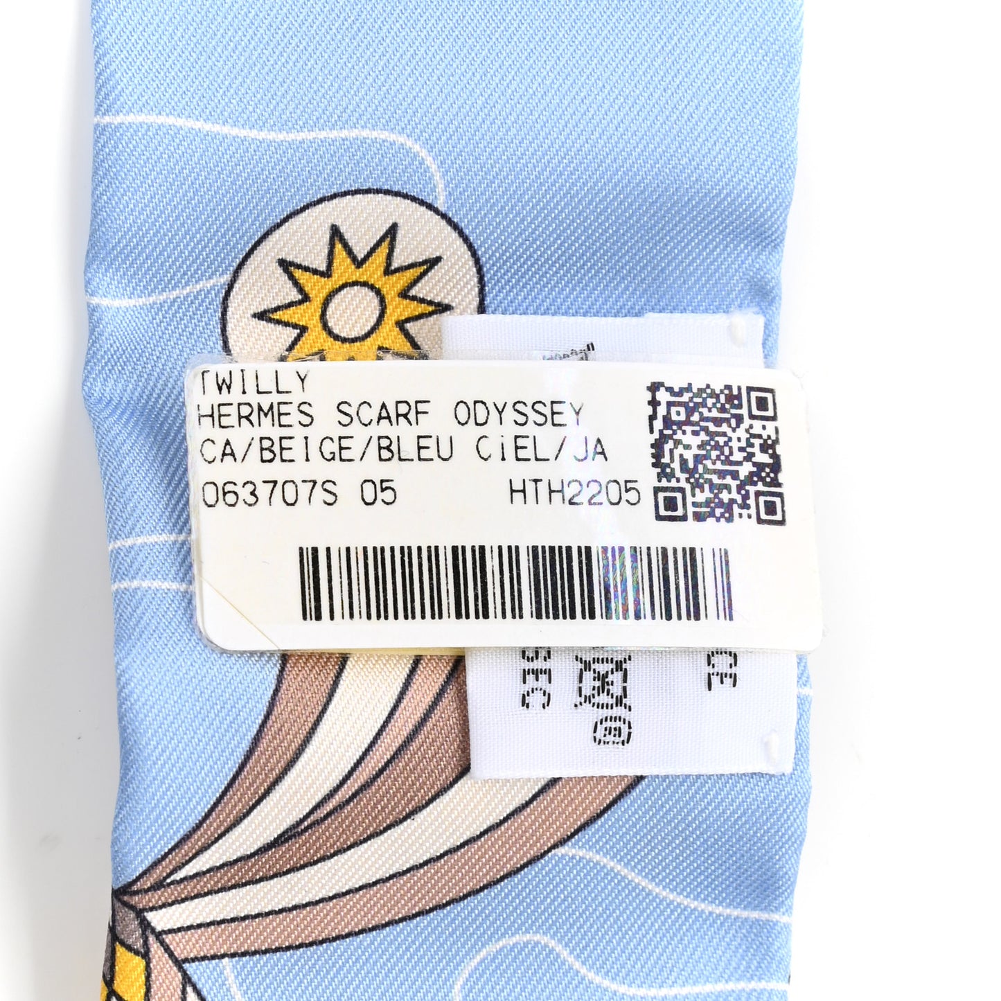 Silk Odyssey Twilly Beige Bleu Ciel Jaune Vif