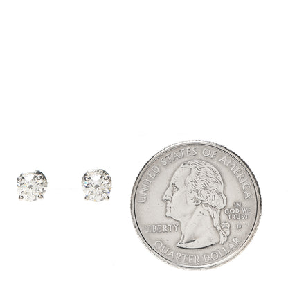 Tiffany Platinum Diamond .92ctw Round Solitaire Earrings 2 of 5