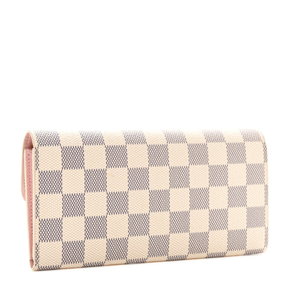 Louis Vuitton Damier Azur Emilie Wallet Rose Ballerine 3 of 8