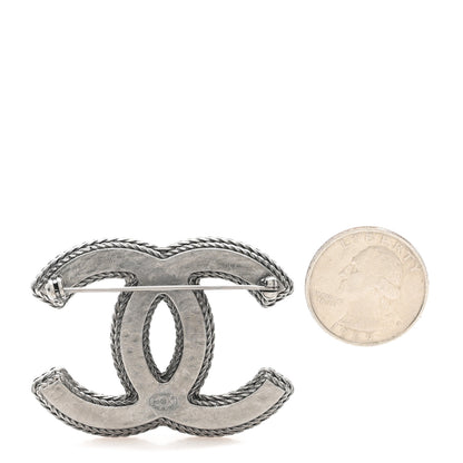 Chanel Tweed CC Brooch Silver Multicolor 2 of 4