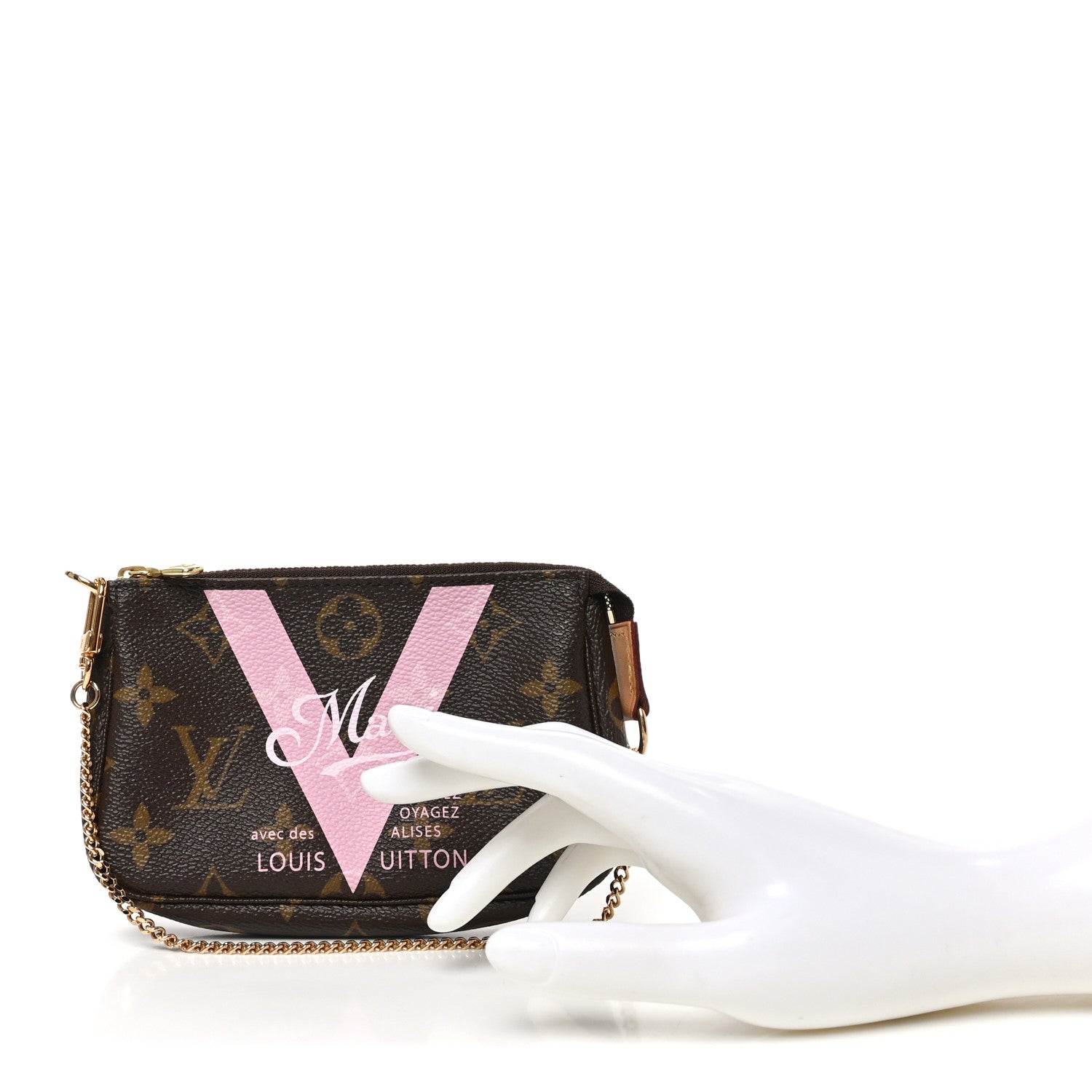 Louis Vuitton Monogram V Maui Mini Pochette Accessories Rose Ballerine 2 of 10