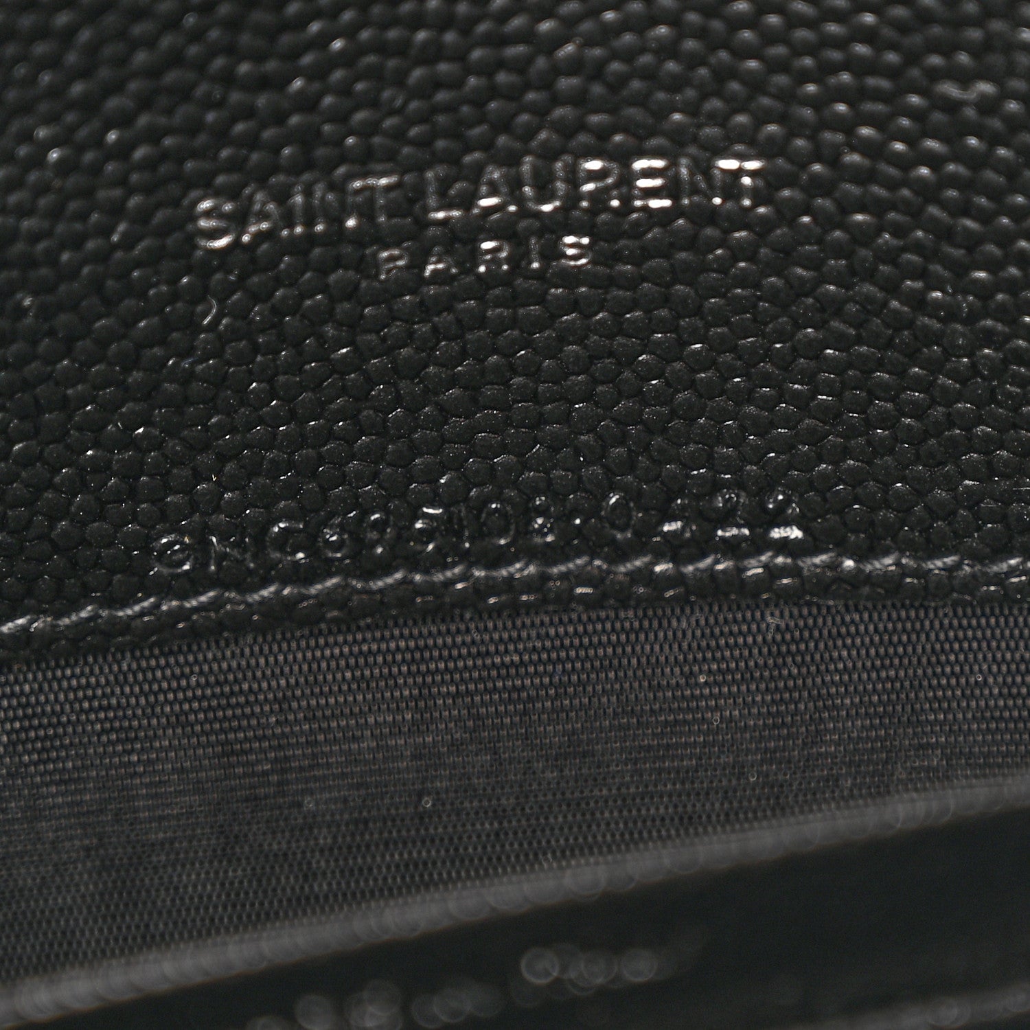 Saint Laurent Grain De Poudre Matelasse Chevron Monogram Envelope Chain Wallet Black 6 of 11