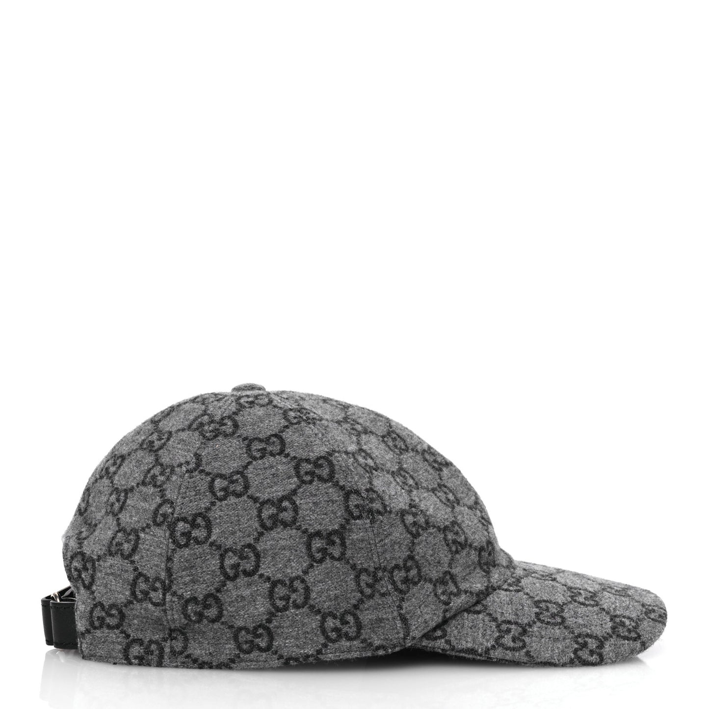Covered Wool GG Monogram Baseball Hat XXL Grey Dark Grey Black