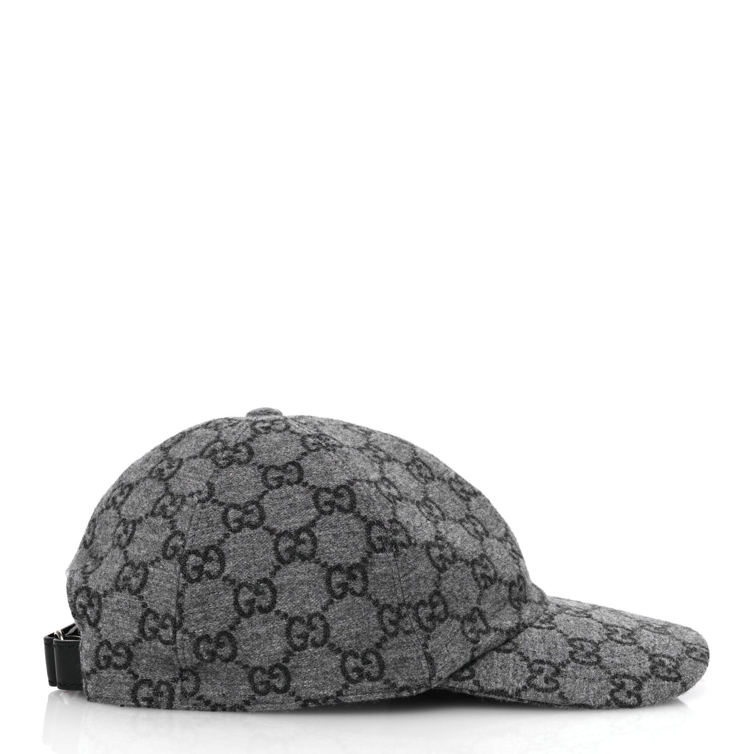 Gucci Covered Wool GG Monogram Baseball Hat XXL Grey Dark Grey Black 5 of 12