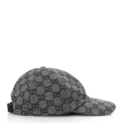 Gucci Covered Wool GG Monogram Baseball Hat XXL Grey Dark Grey Black 5 of 12