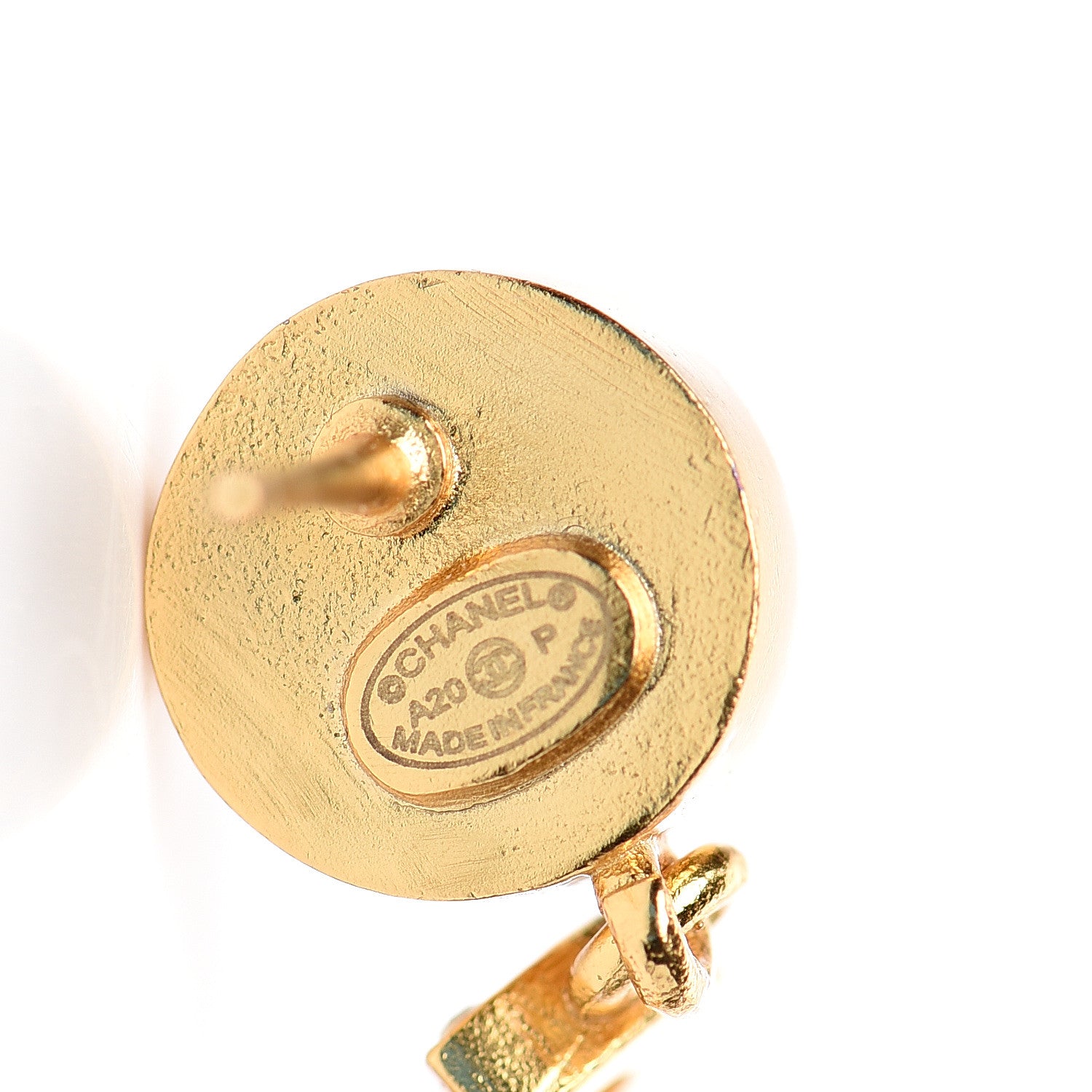 Chanel Crystal Pearl 90’s Icon Drop Letter Earrings Gold 4 of 5