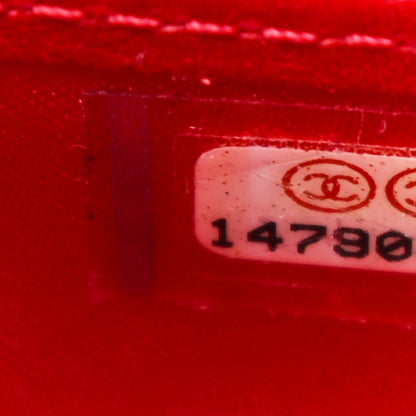 Chanel Patent Camellia Embossed Yen Wallet Red 7 of 8