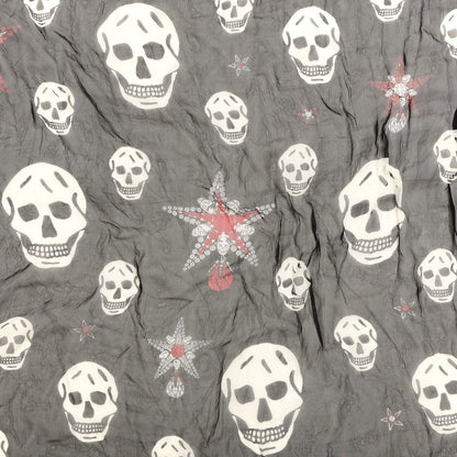 Alexander McQueen Silk Chiffon Star Skull Scarf Black Ivory 2 of 2