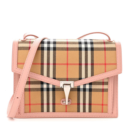 Burberry Grainy Calfskin Vintage Check Small Macken Crossbody Bag Ash Rose 1 of 10