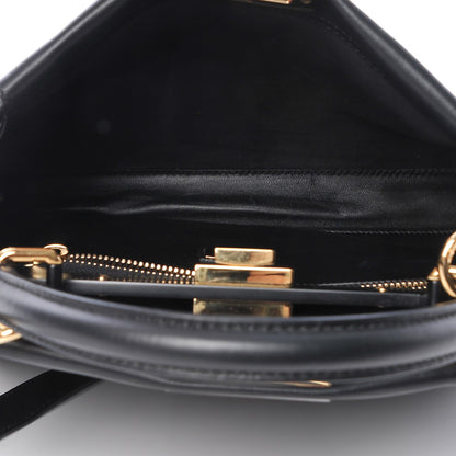 Fendi Vitello Seta Shiny Nappa Medium Peekaboo Iconic Satchel Black 6 of 7