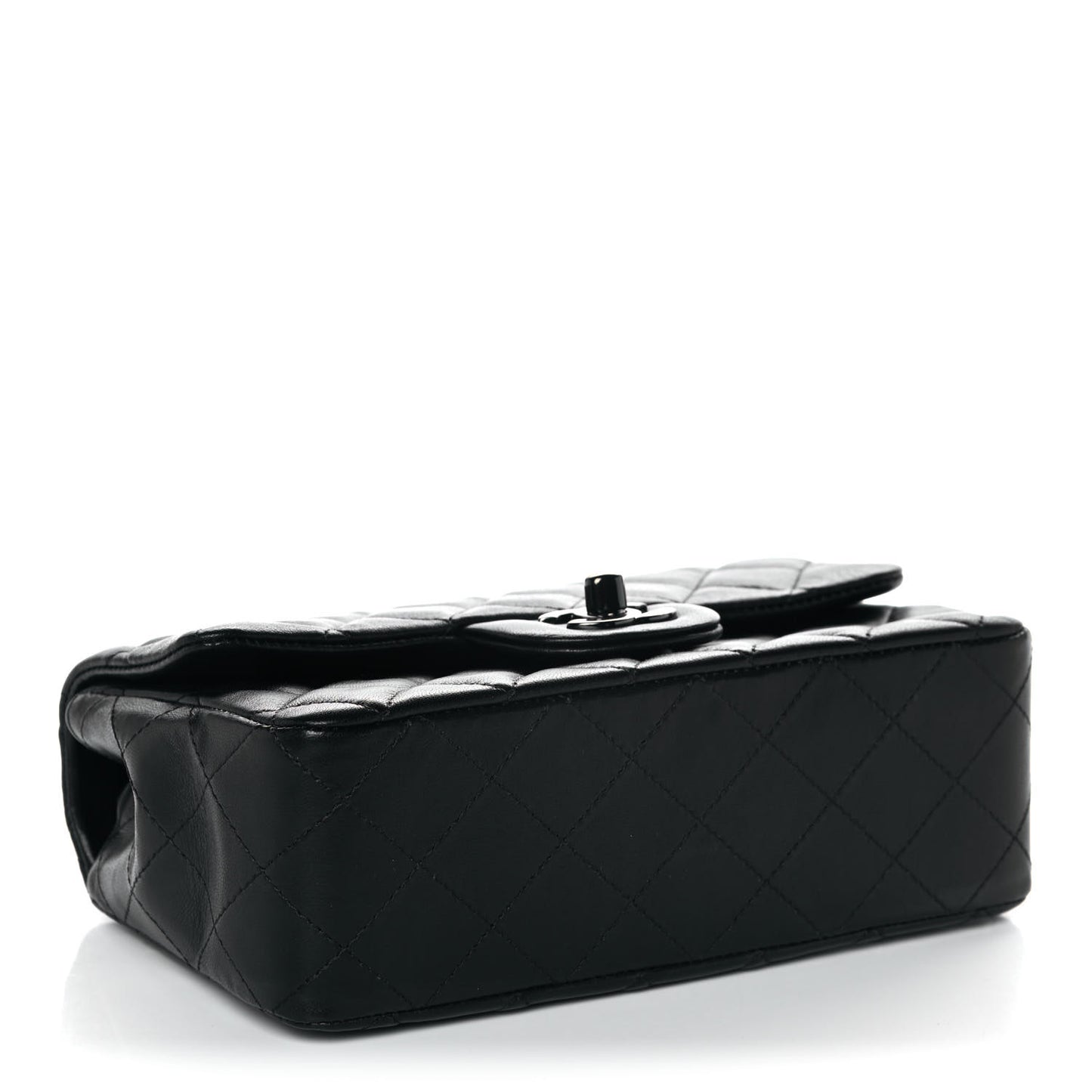 Lambskin Quilted Mini Rectangular Flap So Black