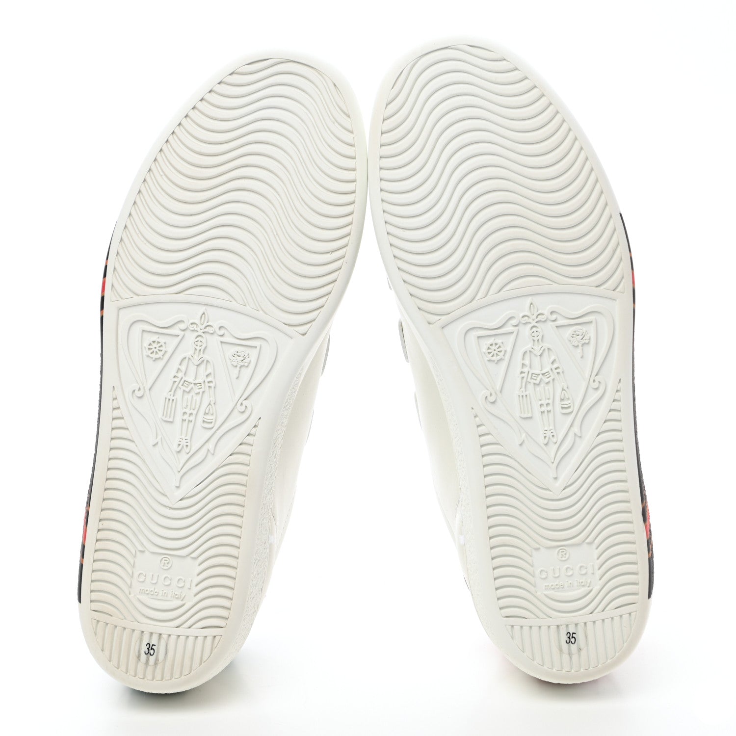 Gucci Miro Soft Calfskin Interlocking G Womens New Ace Sneakers 35 White Red Flame Green 5 of 10
