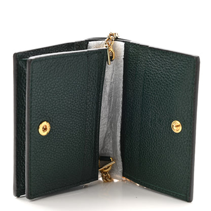 Gucci Grainy Calfskin Zumi Chain Card Case Wallet Vintage Green 5 of 7