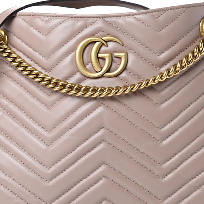 Gucci Calfskin Matelasse Medium GG Marmont Shoulder Tote Bag Porcelain Rose 7 of 13