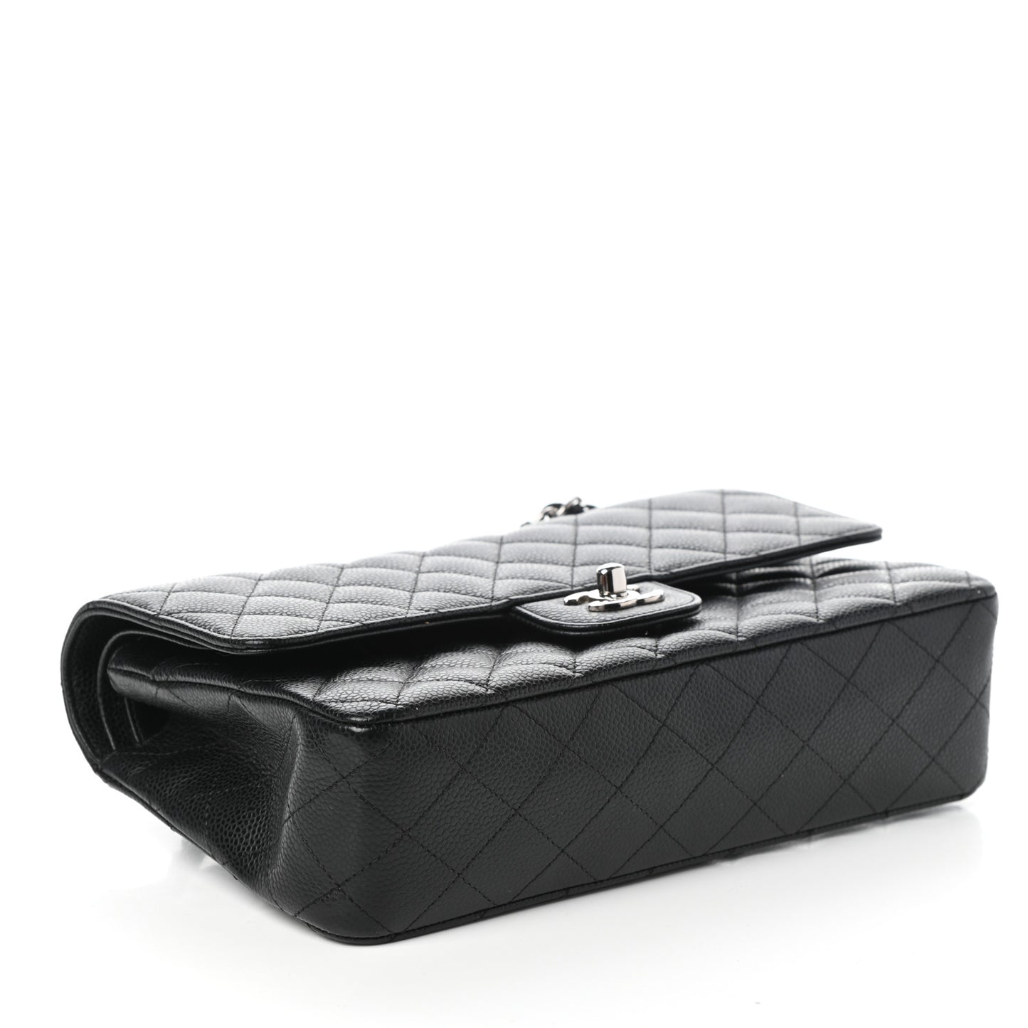 Caviar Quilted Medium Double Flap Black
