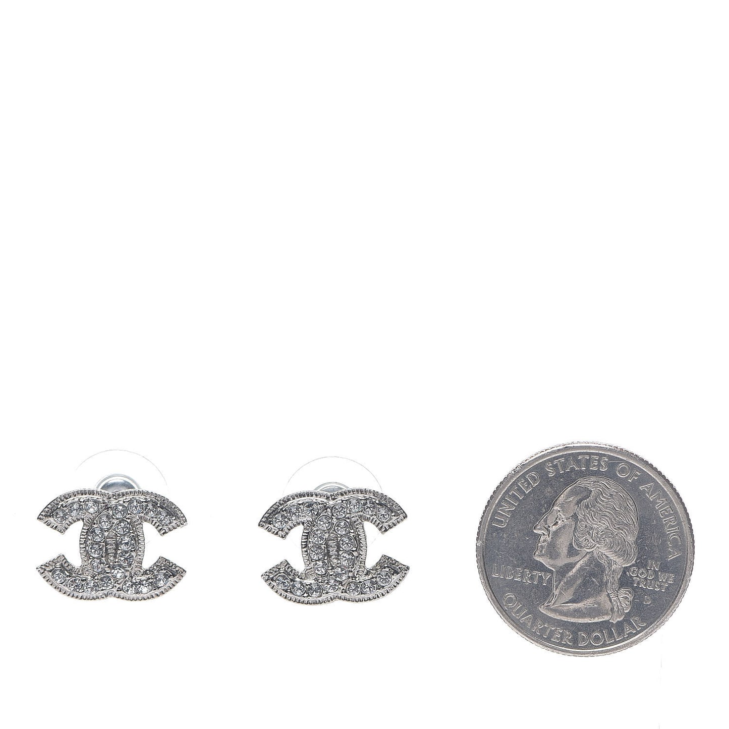 Crystal Mini Timeless CC Earrings Silver