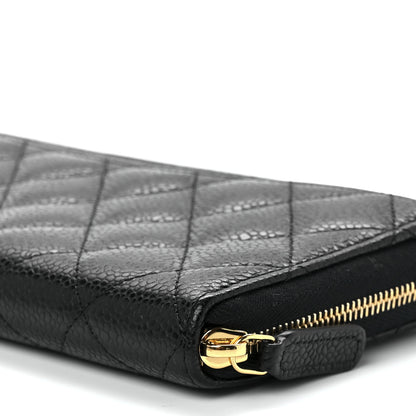Chanel Caviar Quilted Large Gusset Zip Around Wallet Black 11 of 12