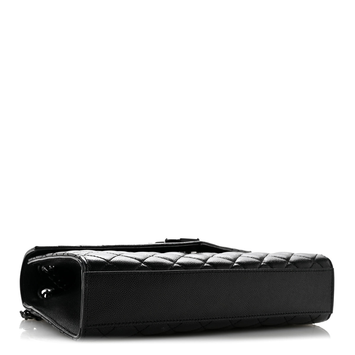 Grain De Poudre Textured Mixed Matelasse Triquilt Medium Monogram Monochrome Satchel Black
