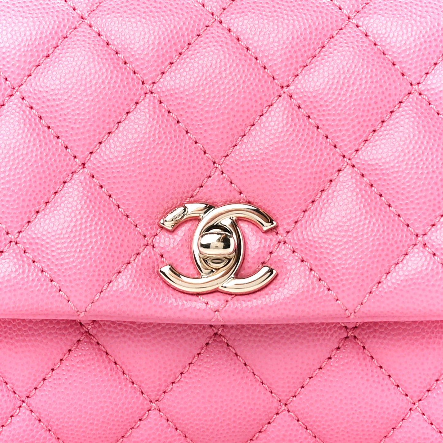 Caviar Quilted Lizard Embossed Extra Mini Coco Handle Flap Pink