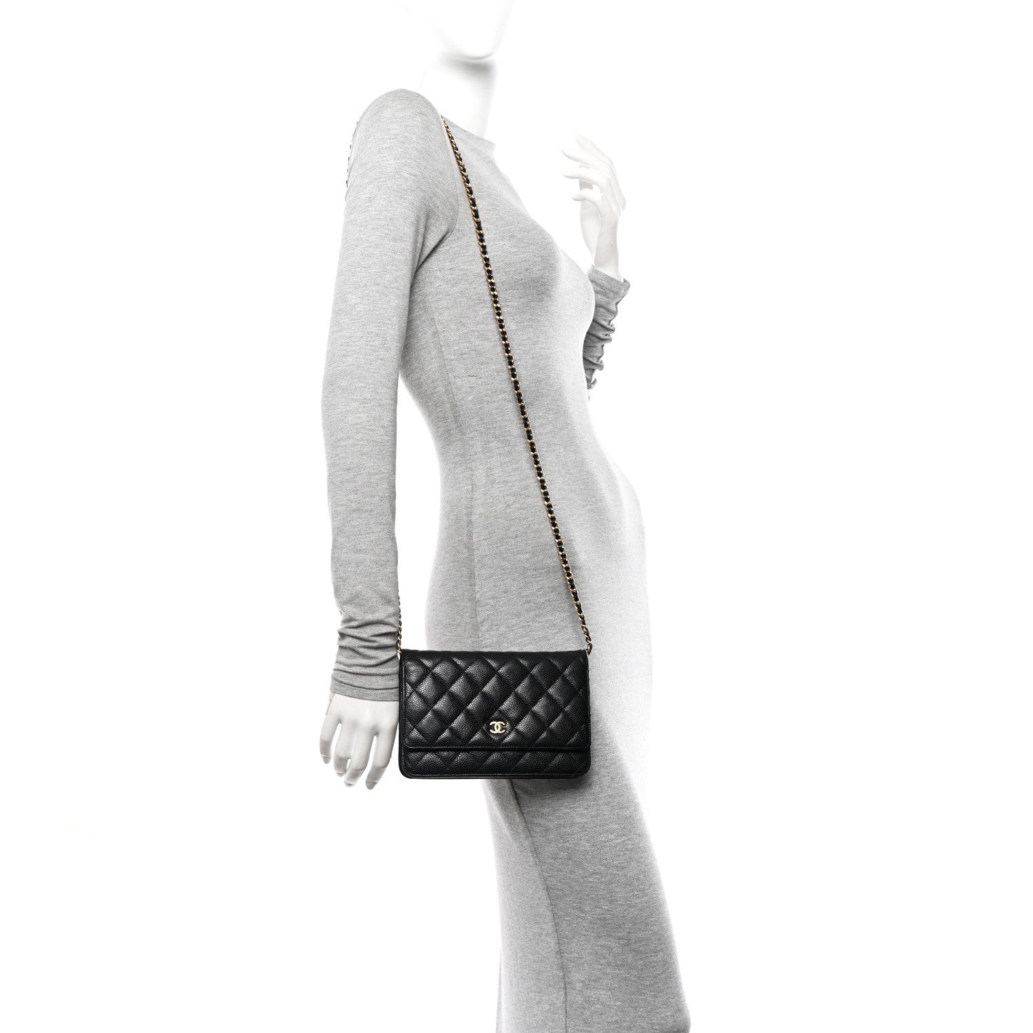Chanel Caviar Quilted Wallet on Chain WOC Black 2 of 11