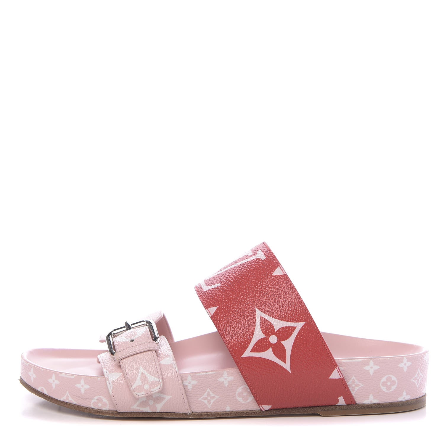 Louis Vuitton Monogram Giant Bom Dia Flat Mule Sandals 36 Rouge Rose 1 of 13