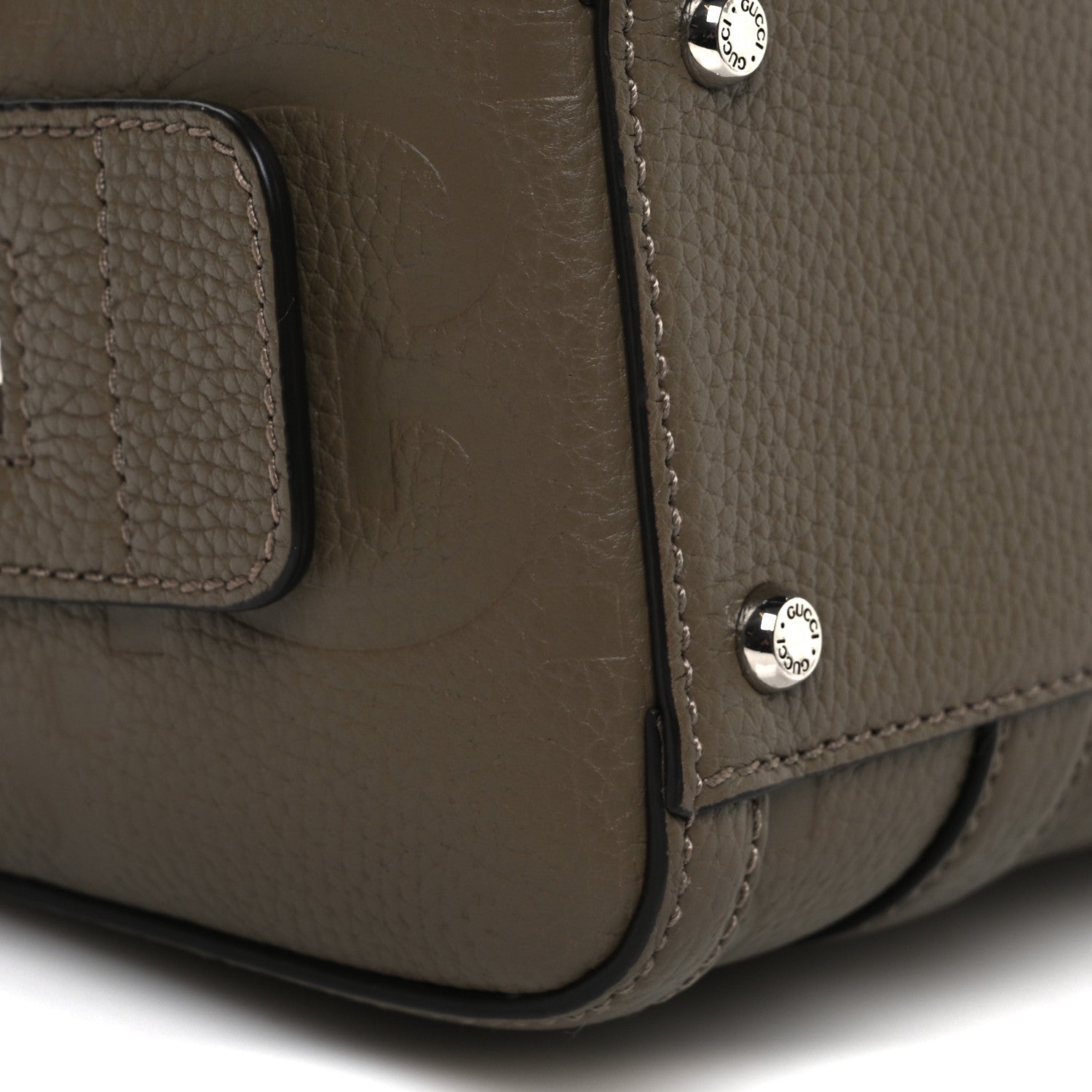 Gucci Piuma Calfskin Jumbo GG Embossed Mini Duffle Bag Good Taupe 8 of 9