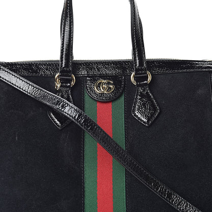 Gucci Suede Patent GG Web Medium Ophidia Tote Bag Black 8 of 11