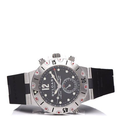 Bulgari Stainless Steel Rubber 38mm Diagono Scuba GMT Automatic Watch Black 3 of 6