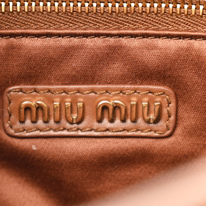 Miu Miu Calfskin Arcadie Top Handle Bag Cognac 6 of 12