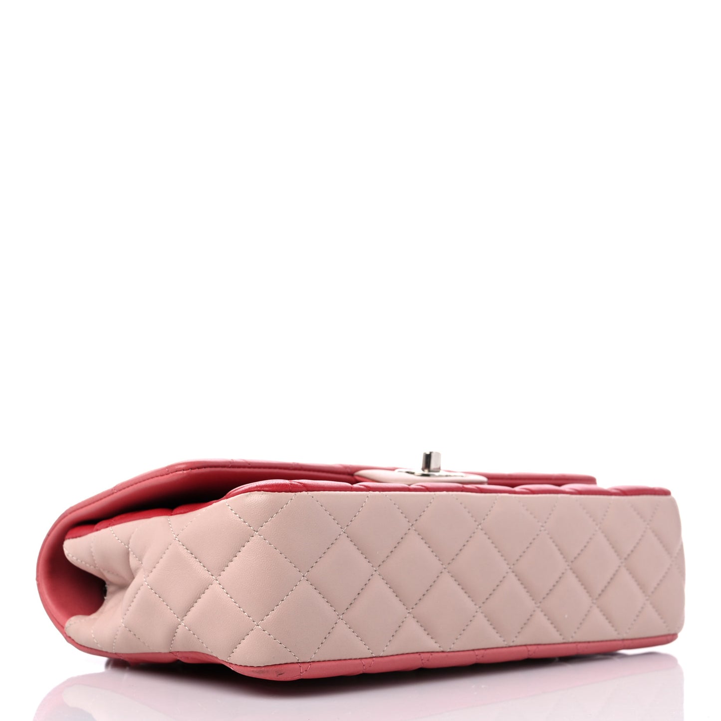 Lambskin Quilted Tri-Color Medium Valentine Charms Single Flap Pink