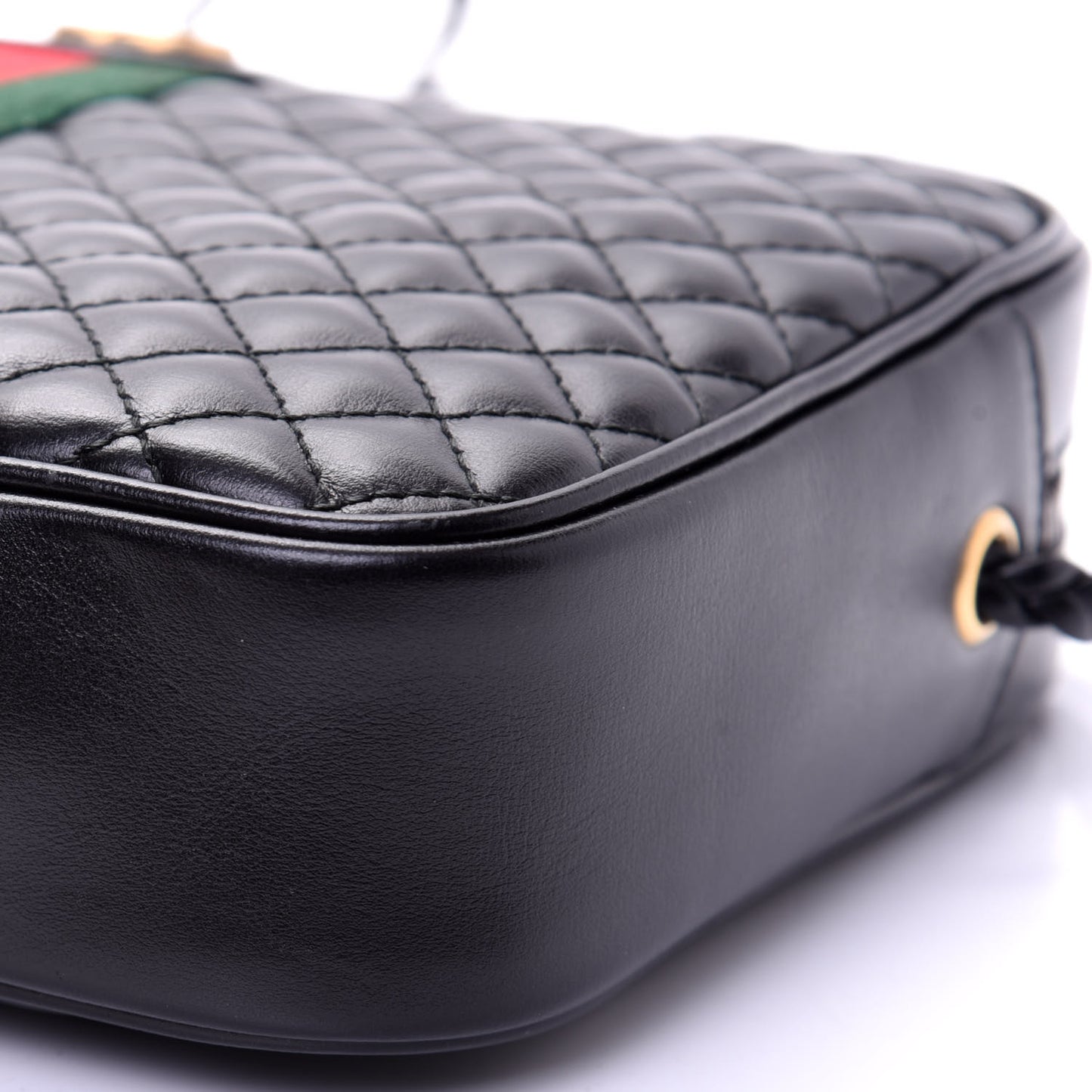Calfskin Web Trapuntata Small GG Shoulder Bag Black