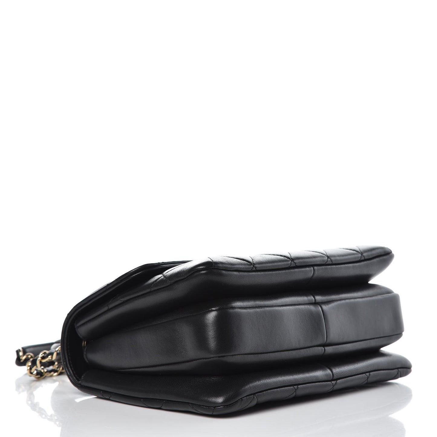 Lambskin Quilted Small Trendy CC Dual Handle Flap Bag Black