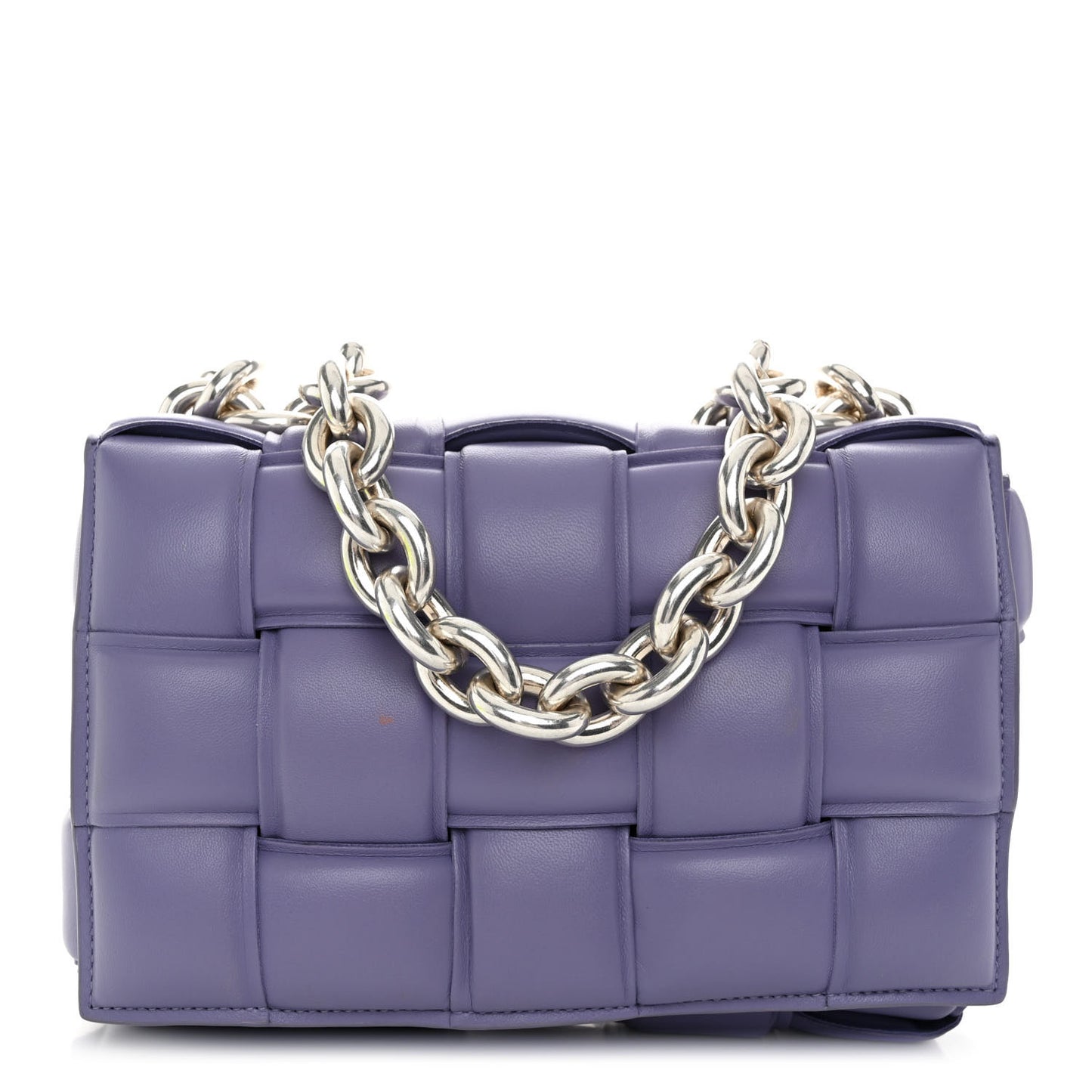 Lambskin Maxi Intreccio Padded Chain Cassette Crossbody Bag Lavender